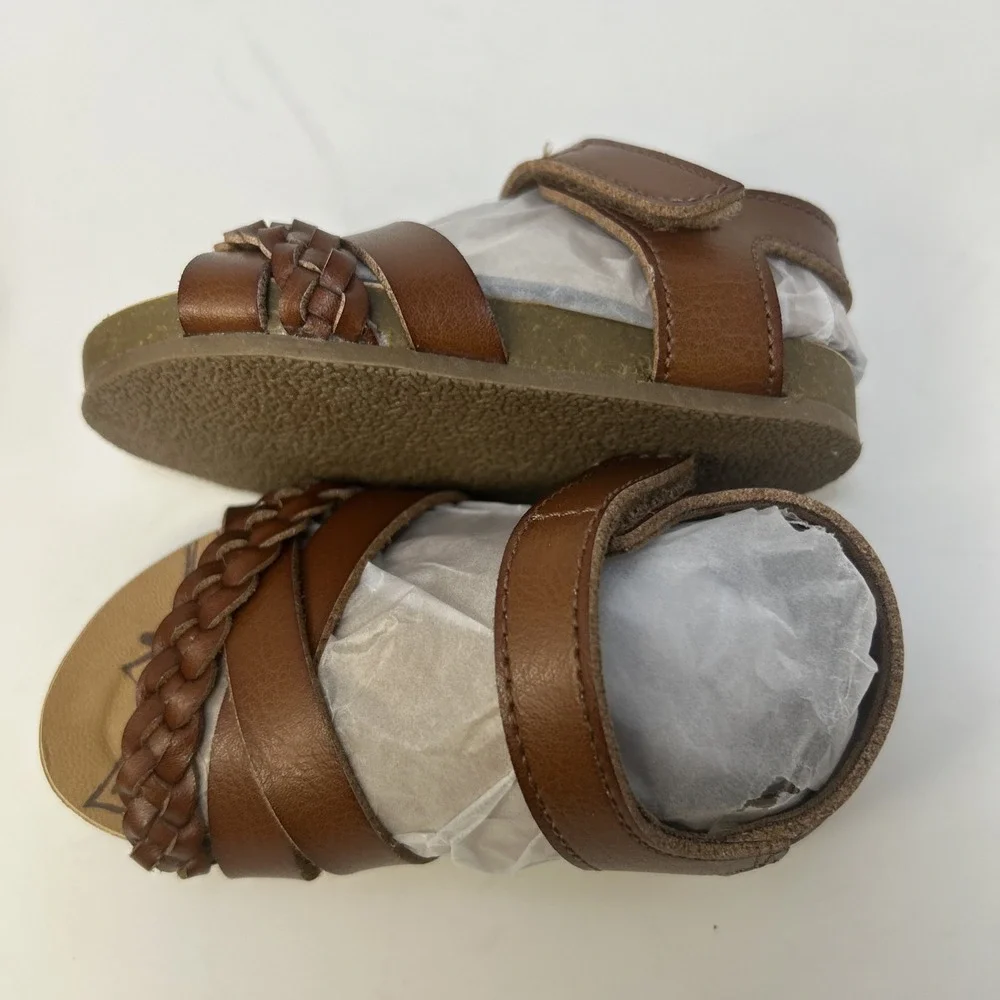 NEW Blowfish Malibu Toddler Girls Gaia Sandals Size 5 Scotch Brown Braided NIB‎